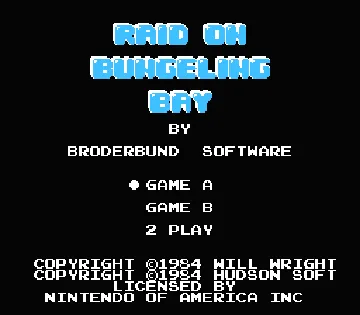 Raid on Bungeling Bay (USA) screen shot title